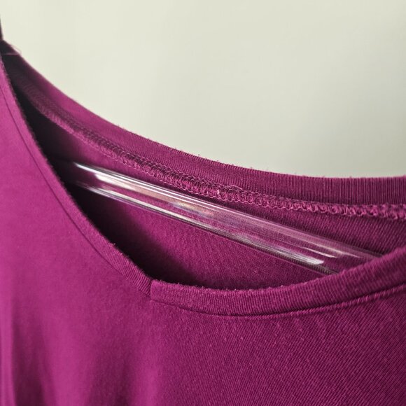 Plum V Neck Jersey Knit Blouse - Picture 3 of 5